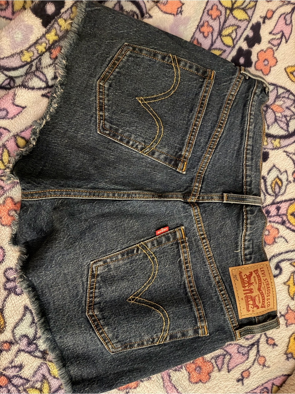 Levi's Dark Blue Denim Cutoff Shorts